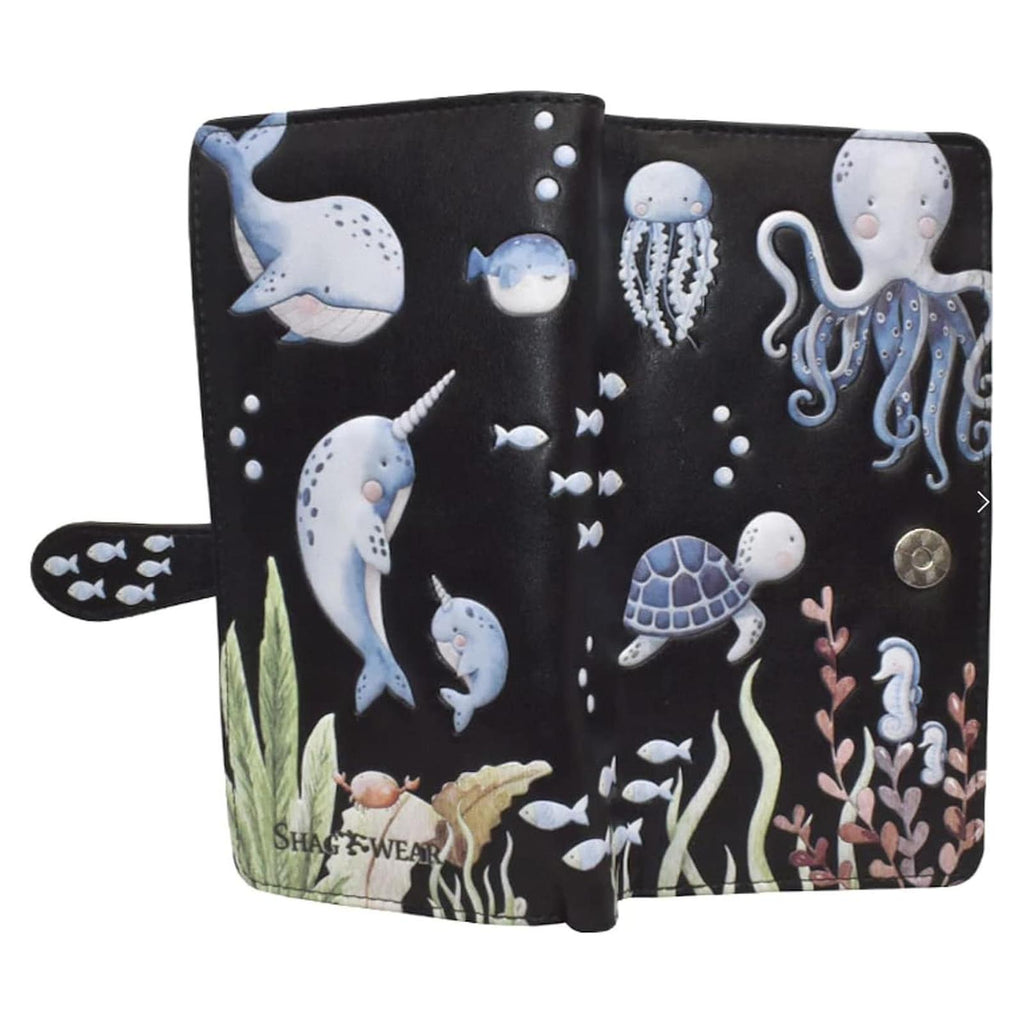 Shagwear Under The Sea Large Black Wallet