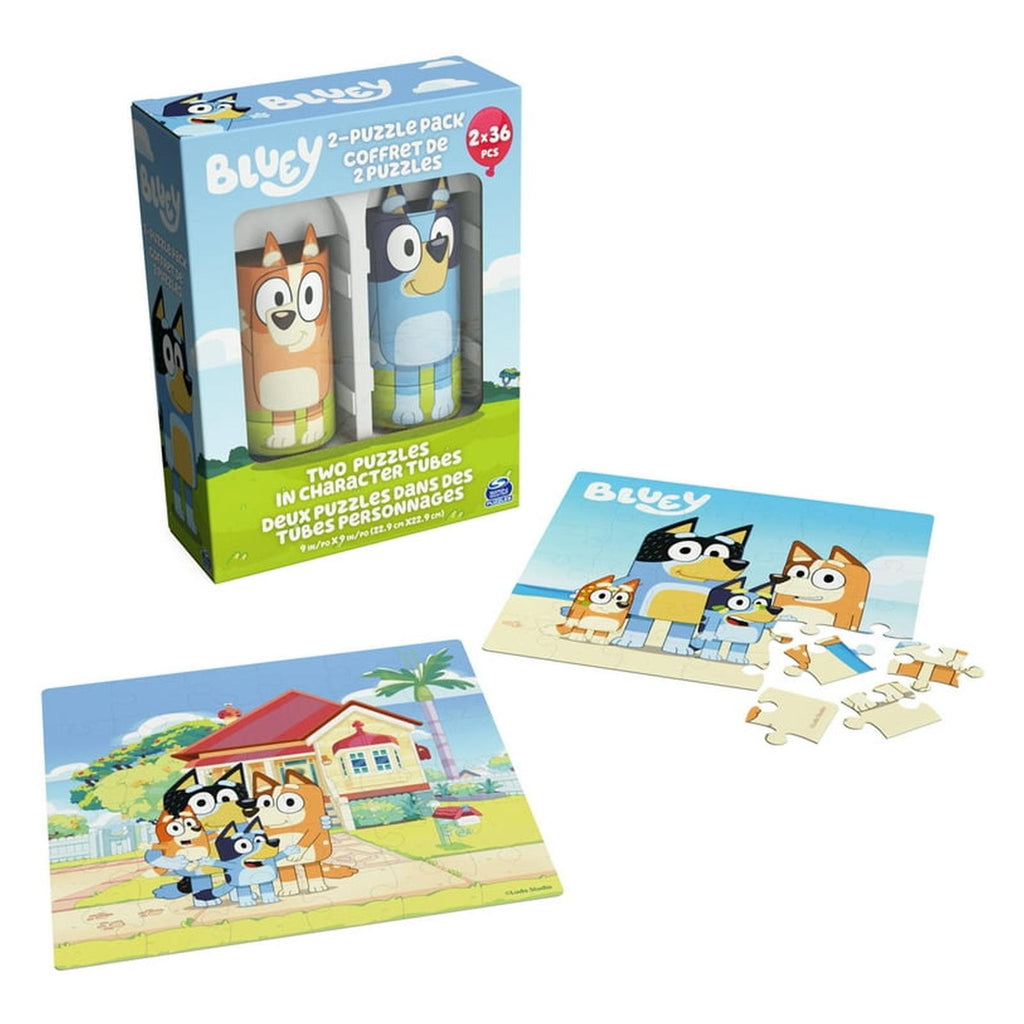 Spin Master Bluey Two Jigsaw Puzzle Pack In Character Tubes
