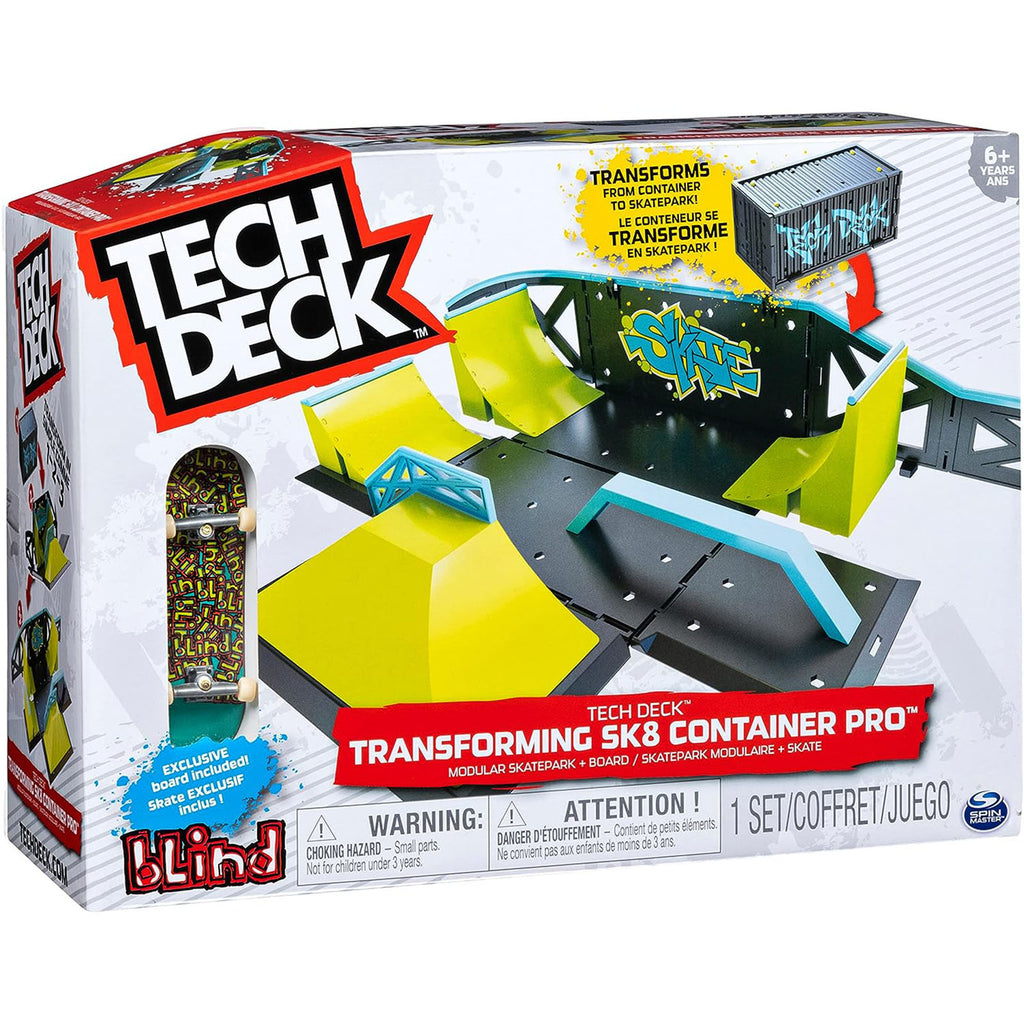 Spin Master Tech Deck Transforming Sk8 Container Pro Modular Skatepark And Board - Radar Toys