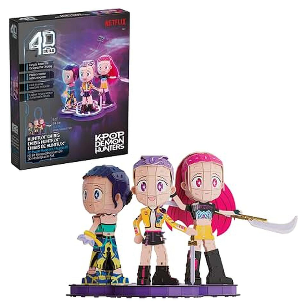 Spin Master Netflix KPOP Demon Hunters 4D Build Huntrix Chibi Model Kit