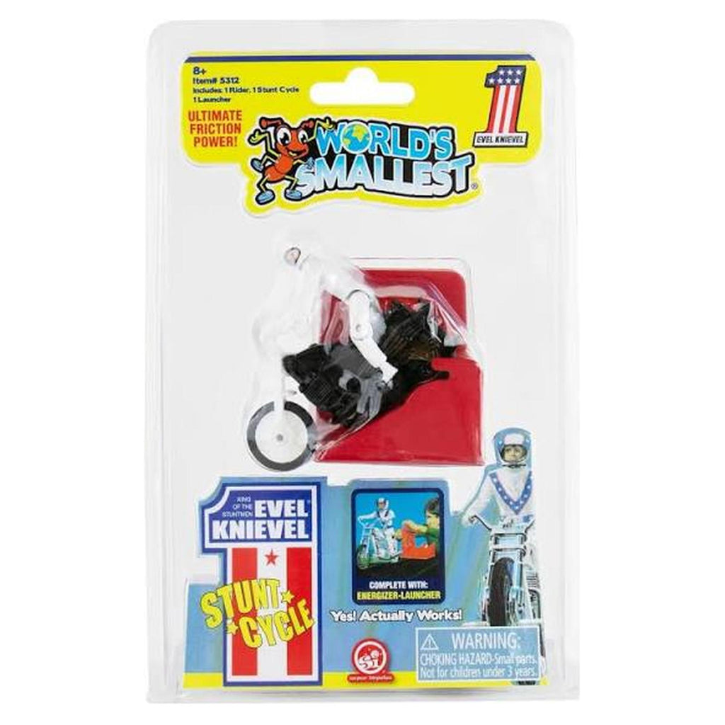 Super Impulse World's Smallest Evel Knievel Stunt Cycle Figure