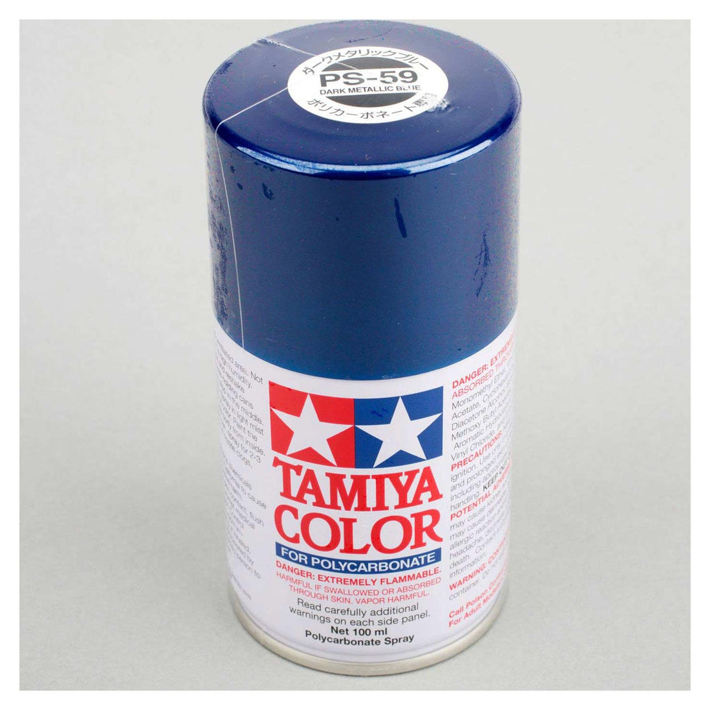 Tamiya Color For Polycarbonate PS-59 Dark Metallic Blue 100mL Spray Paint Can TAM86059
