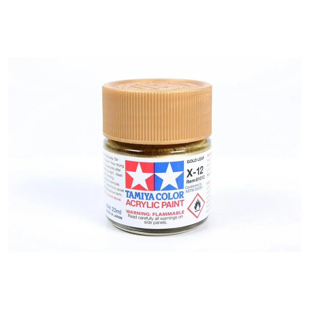 Tamiya Color X-12 Gold Leaf Acrylic Paint 23mL TAM81012