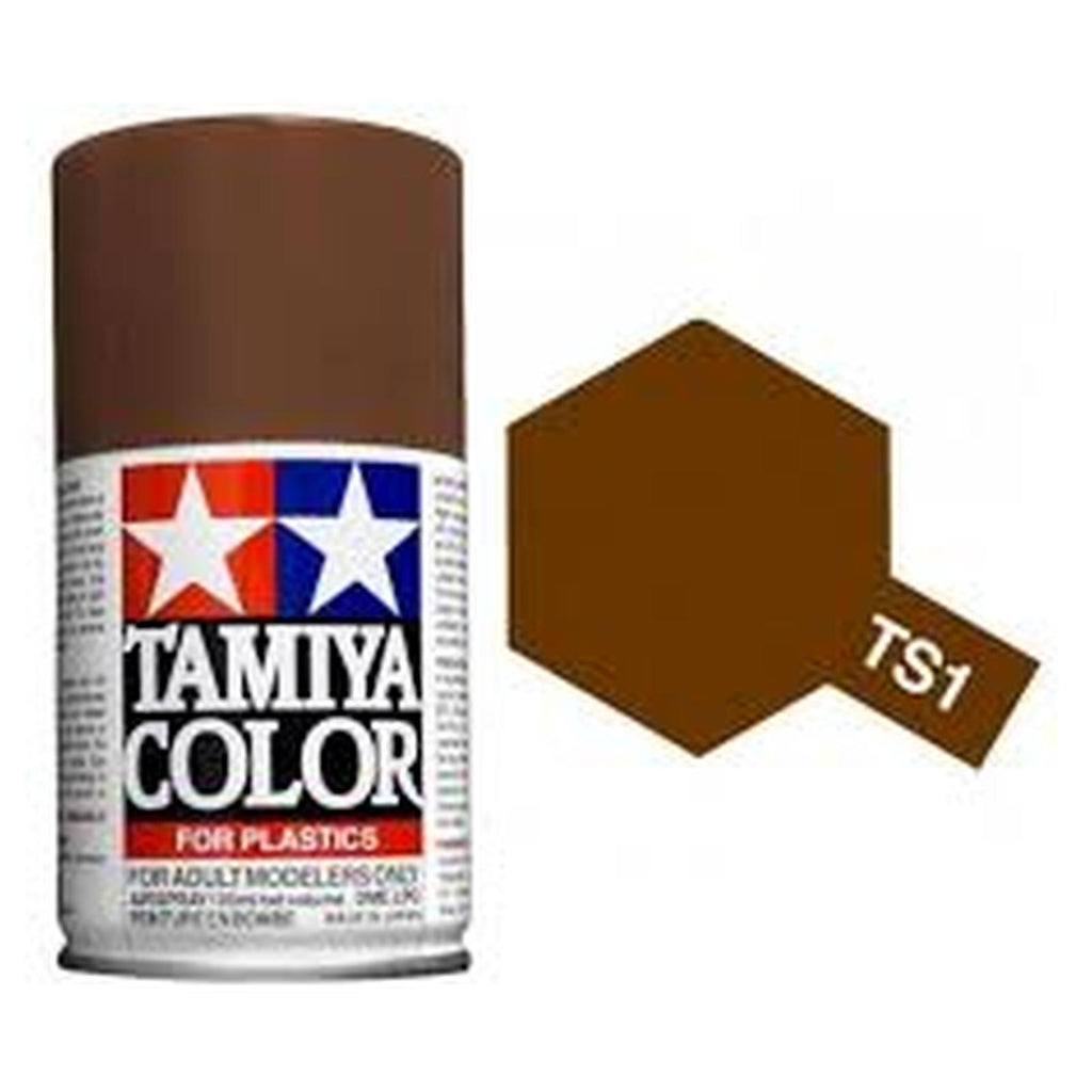 Tamiya Color For Plastics TS-1 Red Brown 100mL Paint Spray Can TAM85001