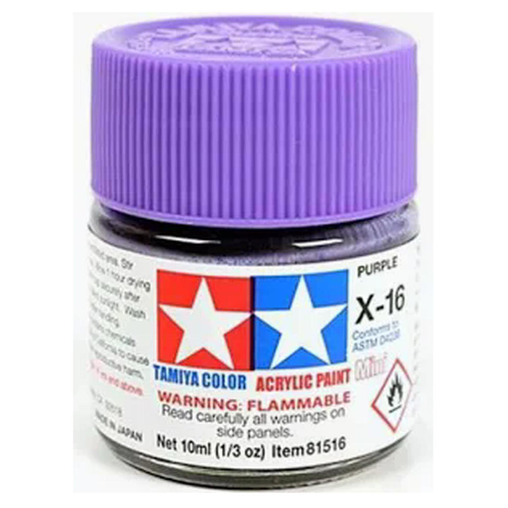 Tamiya Color X-16 Purple Acrylic Paint 23mL Bottle TAM81016