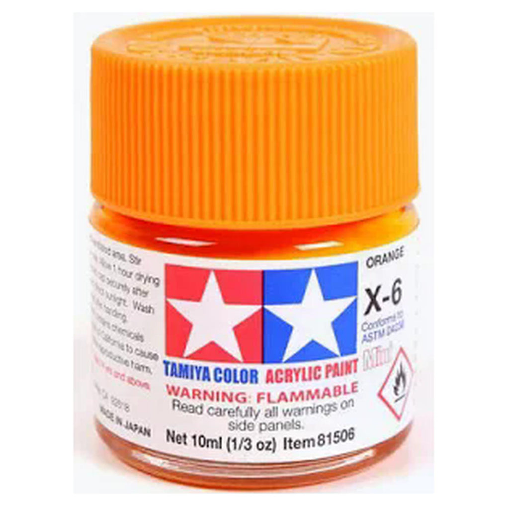 Tamiya Color X-6 Orange Gloss Acrylic Paint 23mL