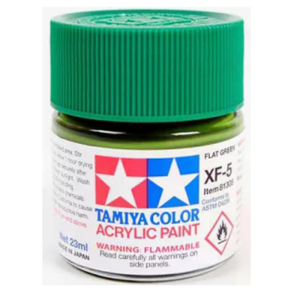 Tamiya Color XF-5 Flat Green Flat Acrylic Paint 23mL TAM81305 - Radar Toys