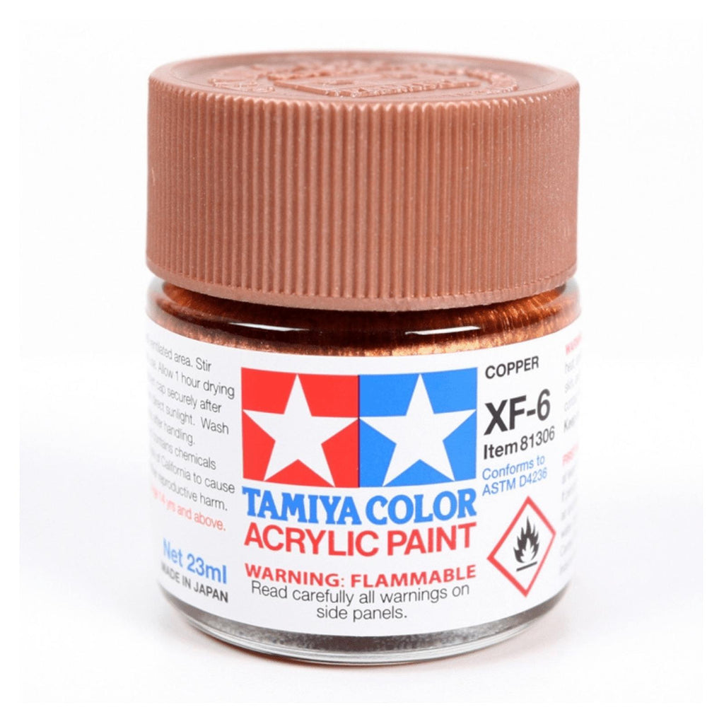 Tamiya Color XF-6 Copper Flat Acrylic Paint 23mL TAM81306