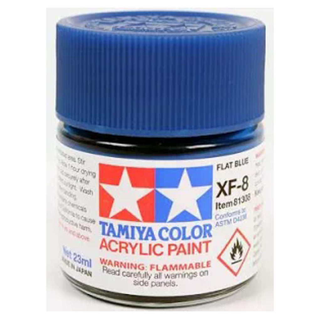 Tamiya Color XF-8 Flat Blue Flat Acrylic Paint 23mL