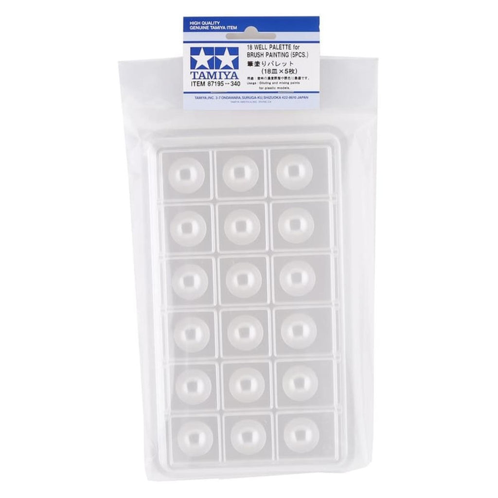 Tamiya Set Of Five 18 Well Palettes For Brush Painting