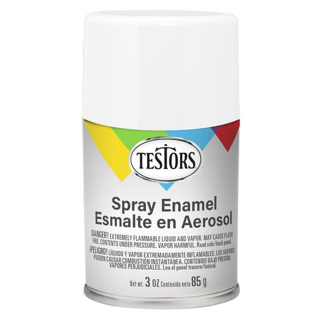 Testors Flat White Enamel Paint Spray Can 3oz