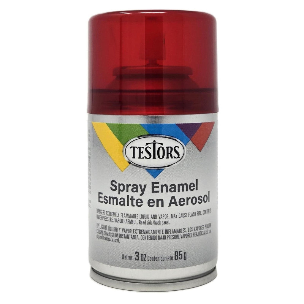 Testors Gloss Candy Red Enamel Paint Spray Can 3oz - Radar Toys