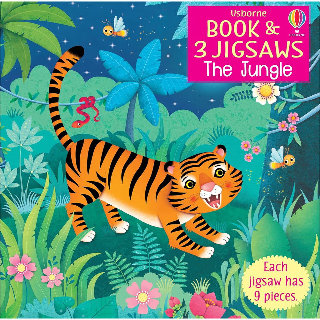 Usborne Book And 3 Jigsaw Puzzles The Jungle Set