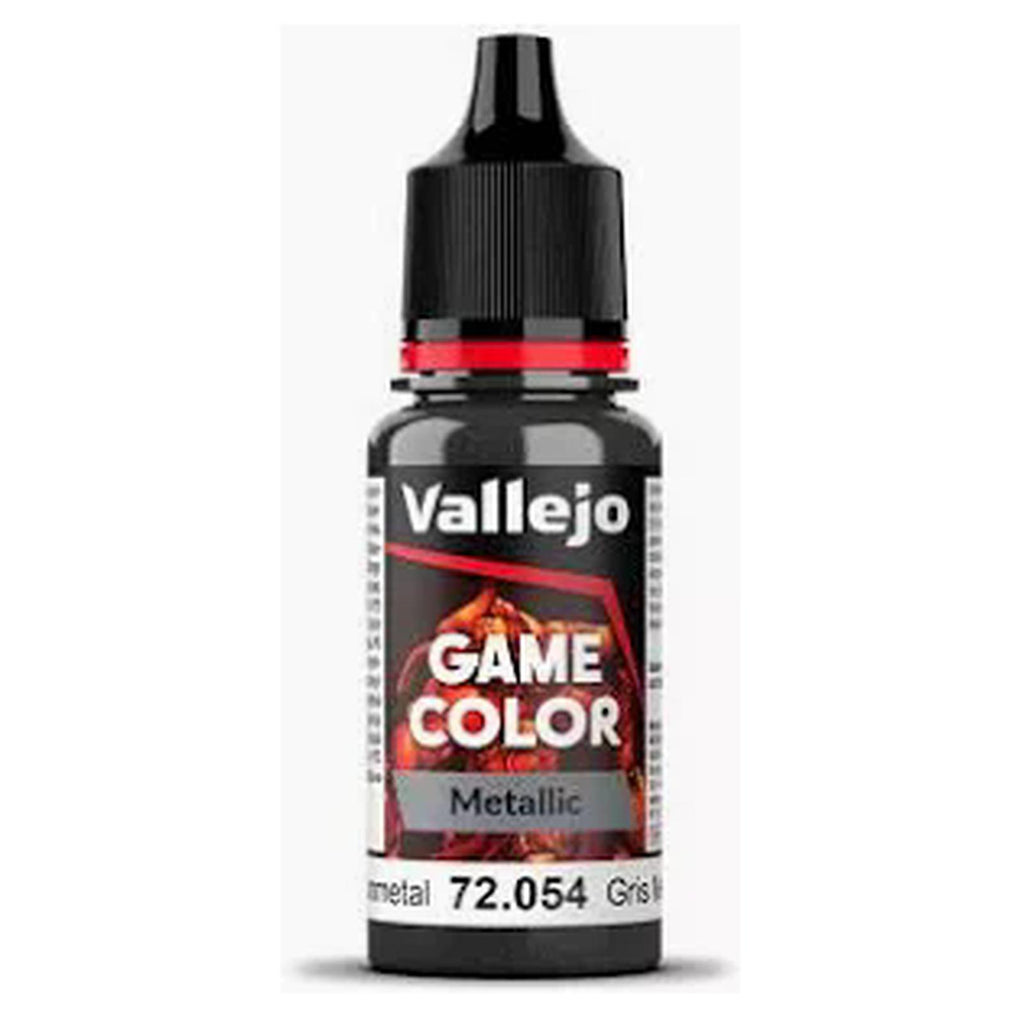 Vallejo Game Color Dark Gunmetal Metallic Acrylic Paint 18mL