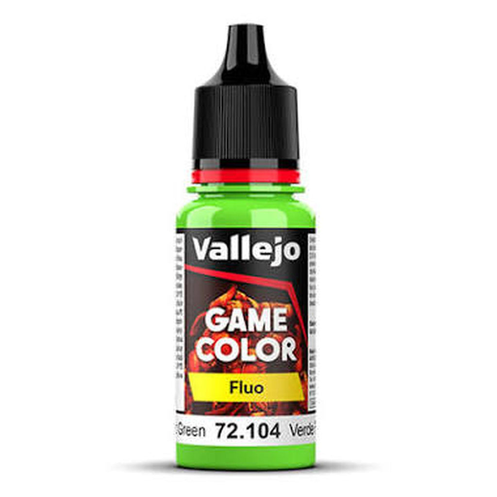 Vallejo Game Color Fluorescent Green Fluo Acrylic Paint 18mL