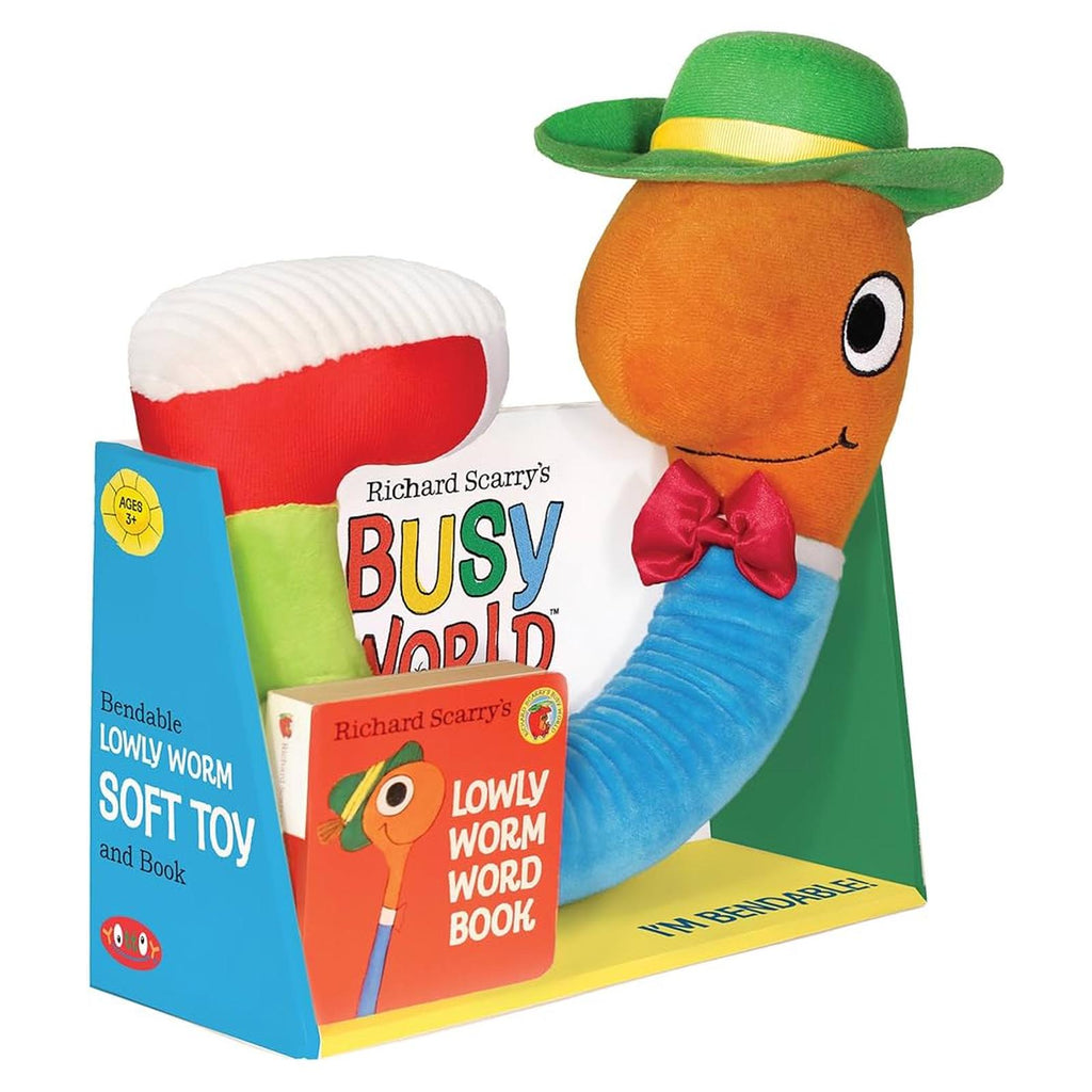 Yottoy Lowly Worm Bendable Plush With Book Set