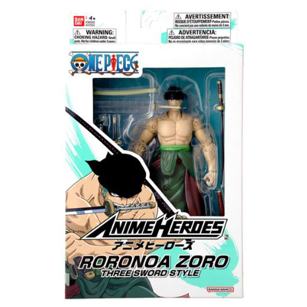 Bandai One Piece Anime Heroes Rorona Zoro Three Sword Style Action Figure