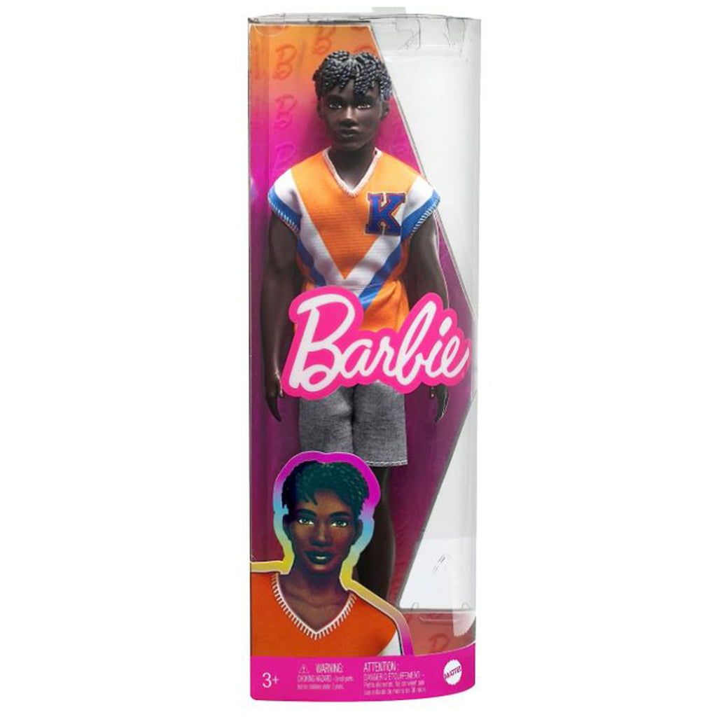 Mattel Barbie Ken Fashionistas Black Hair Orange Jersey 12 Inch Figure