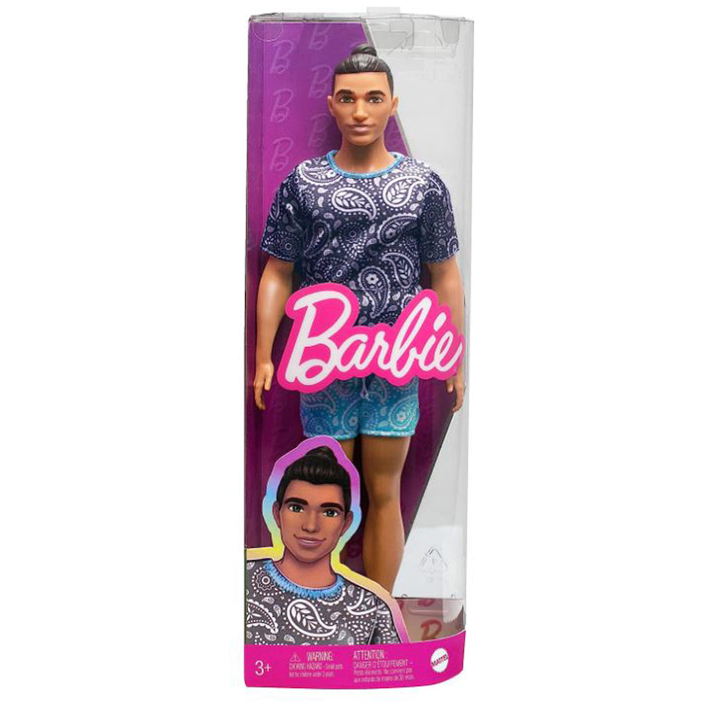 Mattel Barbie Ken Fashionistas Brown Hair Paisley Tee 12 Inch Figure