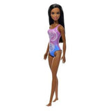 Mattel Barbie Brunet Purple And Blue Swimsuit Beach Doll - Radar Toys