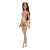 Mattel Barbie Brunet Tropical Pink And Orange Swimsuit Beach Doll - Radar Toys