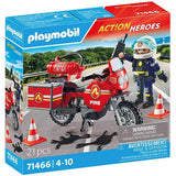 Playmobil Action Heroes Fire Motorcycle Building Set 71466 - Radar Toys