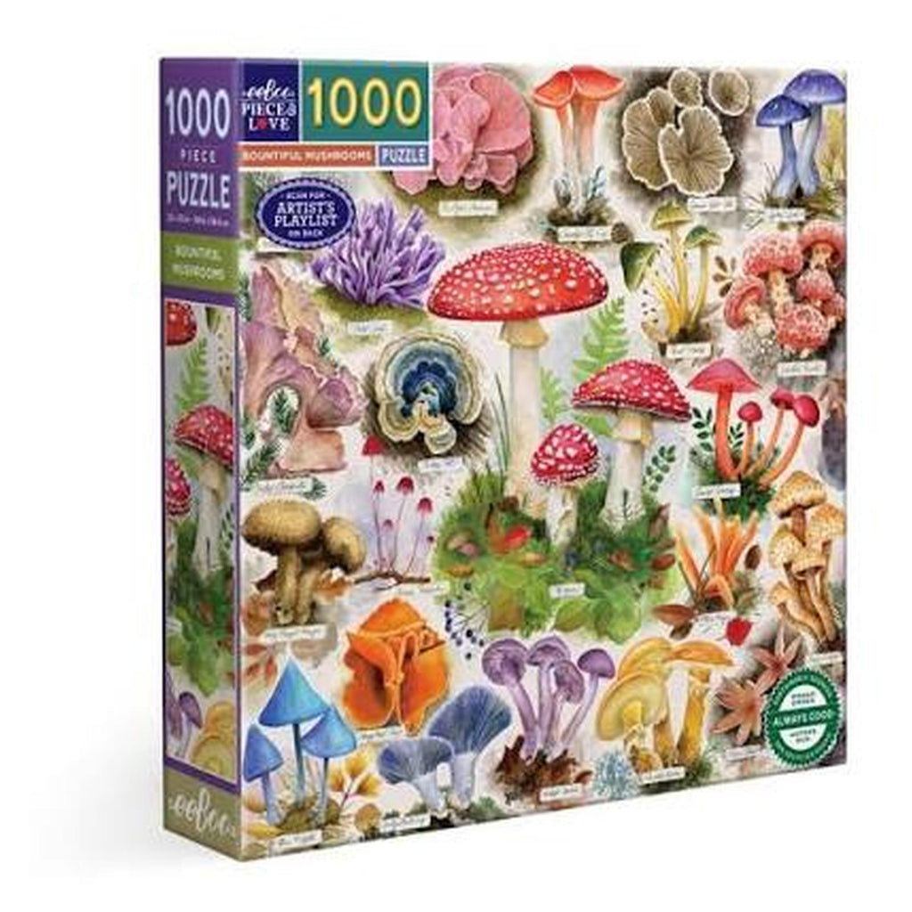 eeBoo Bountiful Mushrooms 1000 Piece Jigsaw Puzzle