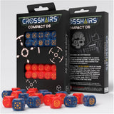Q-Workshop Crosshairs Cobalt And Red Compact 20D6 Dice Set - Radar Toys