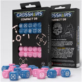Q-Workshop Crosshairs Blue And Pink Compact 20D6 Dice Set - Radar Toys