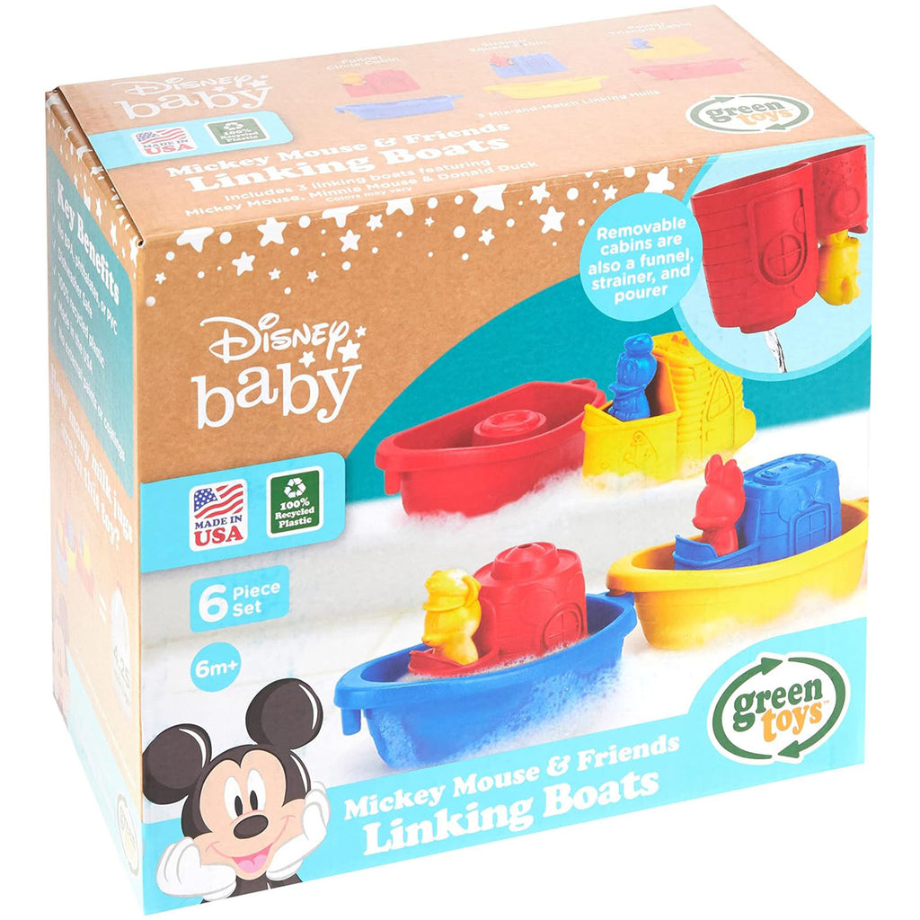 Green Toys Disney Baby Mickey Mouse And Friends Linking Boats Bath Toy - Radar Toys