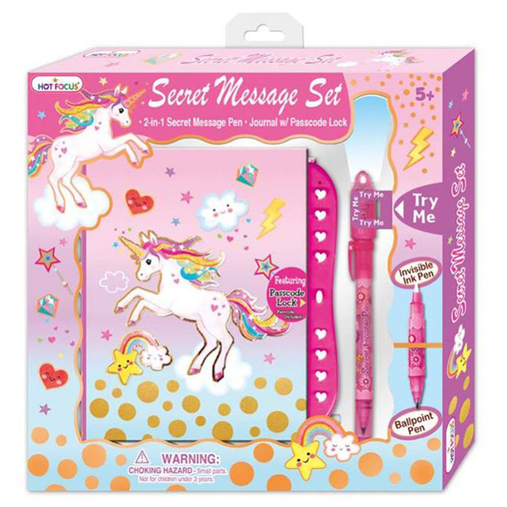 Hot Focus Unicorn Secret Message Journal Set