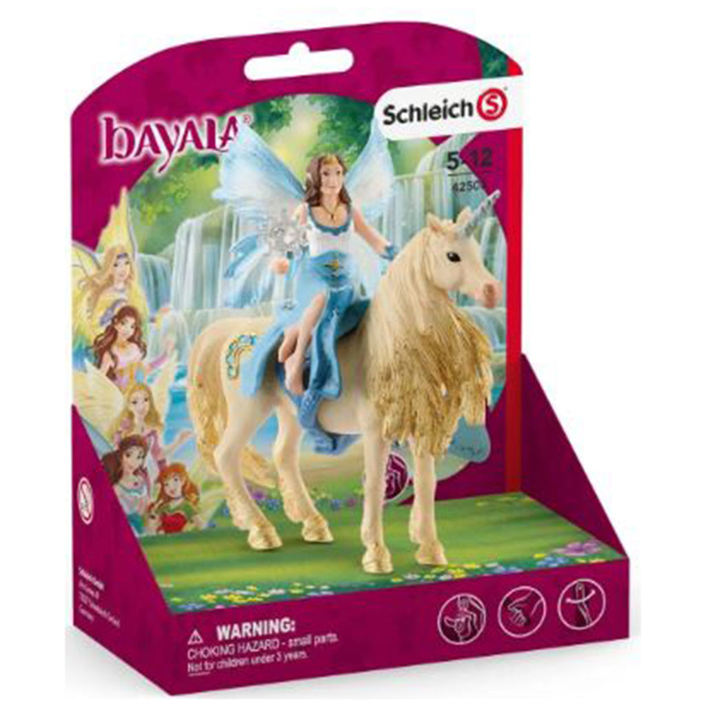 Schleich Bayala Fairy Eyela Riding On Golden Unicorn Figure 42508