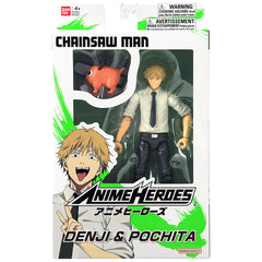 Bandai Chainsaw Man Anime Heroes Denji And Potchita Action Figure - Radar Toys