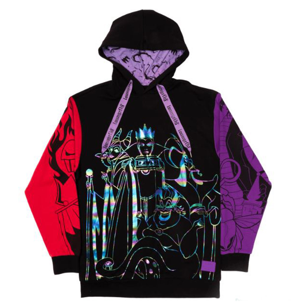 Loungefly Disney Villains Color Block Unisex Hoodie - Radar Toys