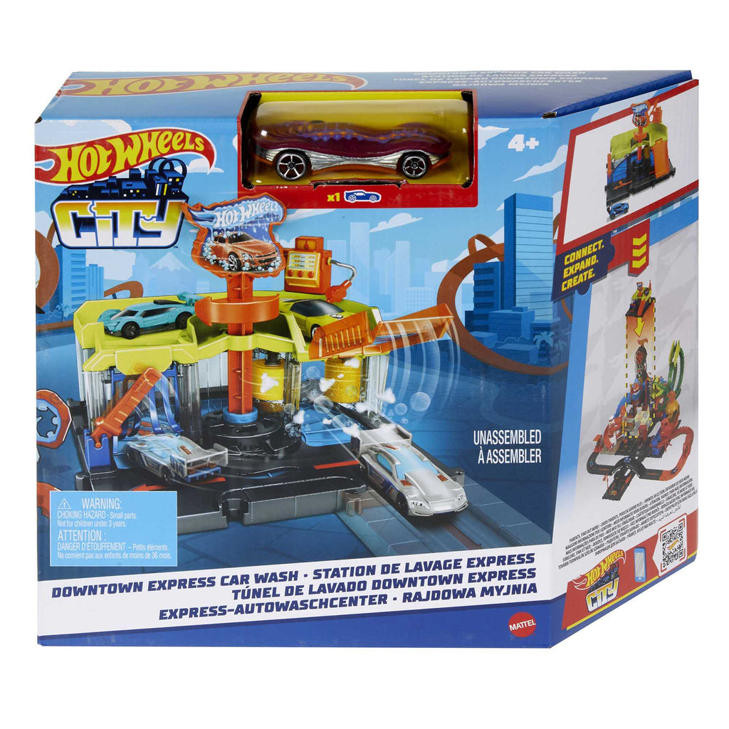 Mattel Hot Wheels City Downtown Express Car Wash Set