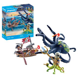 Playmobil Pirates Battle With The Giant Octopus Building Set 71419 - Radar Toys