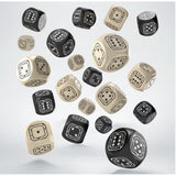 Q-Workshop Fortress Black And Beige Compact 20D6 Dice Set - Radar Toys