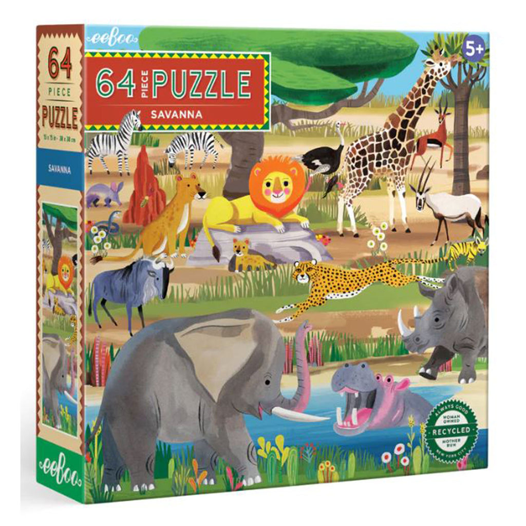 eeBoo Savanna 64 Piece Puzzle