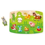 Hape Cute Animal Farmyard Peg Puzzle - Radar Toys