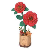 Robotime Rowood Red Camellia Wooden Bloom Craft - Radar Toys