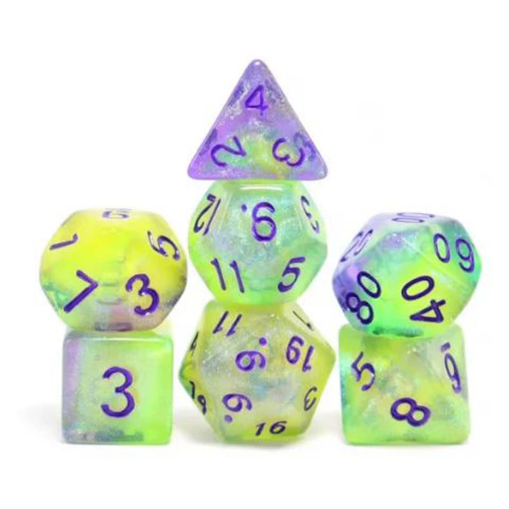 Foam Brain Luminescent Jellyfish Glow In The Dark 7 Piece Dice Set