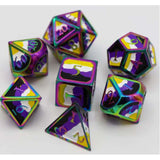 Foam Brain Nonbinary Pride Flag Metal 7 Piece Dice Set - Radar Toys