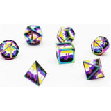Foam Brain Nonbinary Pride Flag Metal 7 Piece Dice Set - Radar Toys