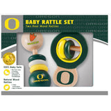 Masterpieces University Of Oregon Wood Baby Rattle Set - Radar Toys