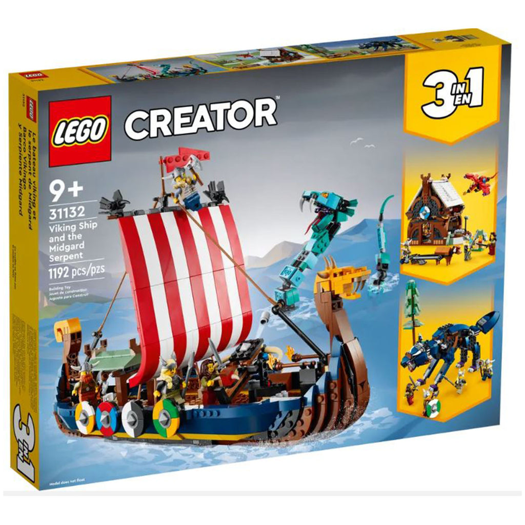 LEGO® Creator Viking Ship And The Midgard Serpent 3-In-1 Building Set 31132 - Radar Toys