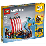 LEGO® Creator Viking Ship And The Midgard Serpent 3-In-1 Building Set 31132 - Radar Toys