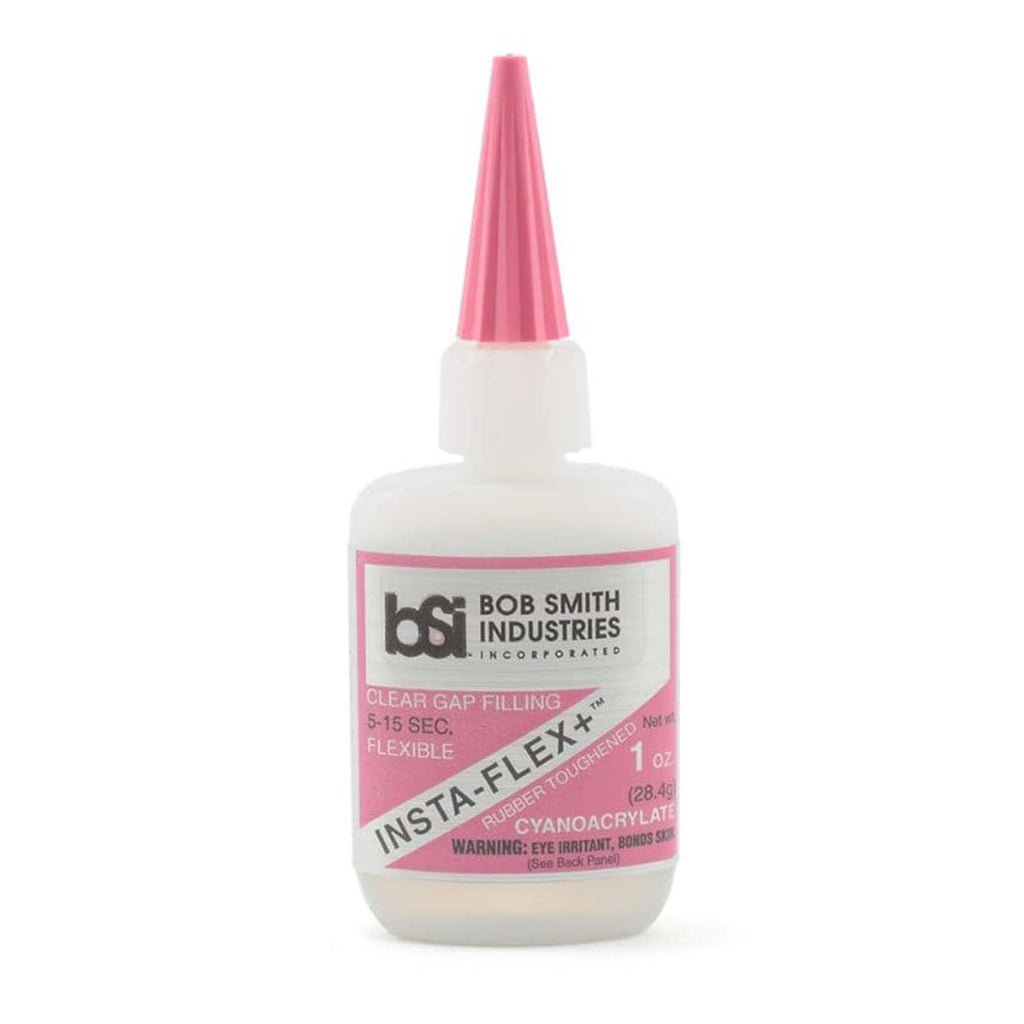 Bob Smith Insta-Flex+ Gap Filling Medium Flexible CA Clear Rubber-Toughened Glue Bottle 1oz