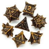 Foam Brain Warriors Flail Golden Metal 7 Piece Dice Set - Radar Toys