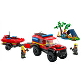 LEGO® City 4x4 Fire Truck With Rescue Boat Building Set 60412 - Radar Toys
