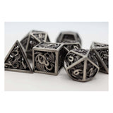 Foam Brain Dragon Essence Silver Hollow Metal RPG Dice Set - Radar Toys